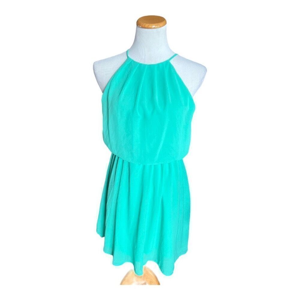 Womens Anthropologie Dixi + Ivy Green Mini Halter Aruba Dress - Sz S